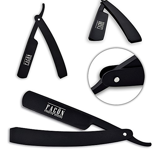 [#1 SHAVE READY RAZOR] FacÃ³n Professional Classic Straight Edge Barber Razor/Rasoirs/Rasoi - Salon Quality Cut Throat Shavette - Japanese Stainless Steel - Limited Edition - Includes Leather Gift Case