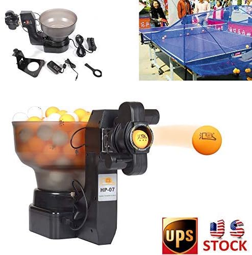 KANING Table Tennis Machine, 4-40M/S 7 Angle Setting 2 Wheel Drive Automatic Table Tennis Machine for Training 36W USA Stock