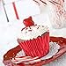 Sumind 400 Pieces Mini Cupcake Cup Liners, Foil Baking Cups, Foil Cupcake Liners for Baking Muffin and Cupcakes (Red)