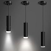 OKELI Pendant Lights, Modern Black Pendant Lights Fixture, Unique LED Pendant Lighting for Kitchen Island Bar,20W,4000K, ETL5