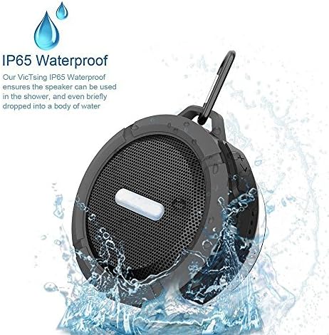 TOP PLUS Wireless Bluetooth 3.0 Waterproof Outdoor &amp; Shower Speaker with 5W Speaker/Suction Cup/Mic/Hands-Free Speakerphone