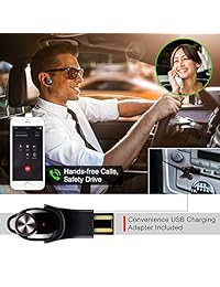 Auriculares inalámbricos Bluetooth con cancelación de ruido invisible para negocios, estéreo, deportes, coche, micrófono, auricular pequeño, magnético, funda de cargador, iOS, Negro