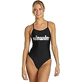 iSwim Thin Strap One Piece Swimsuit, Womens' & Girl's Competitive Swimwear, Training Fit, Quick Dry, UPF 50+