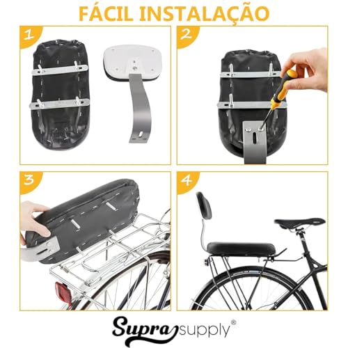 Banco Traseiro De Bicicleta Almofada Garupa C Apoio Criança