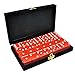 Marion Domino Double 6 Red Jumbo Tournament Professional Size with Spinners in Elegant Black Velvet Case.