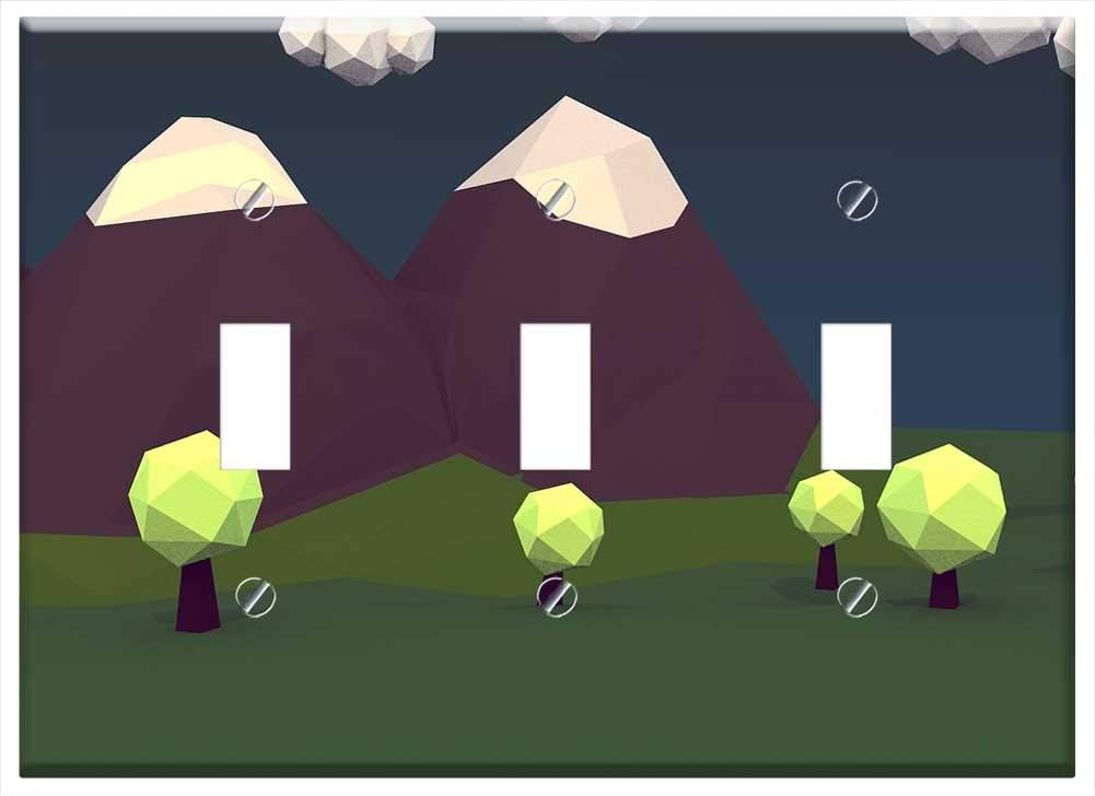 Switch Plate Triple Toggle - Blender Low Poly Mountains 3D Graphics