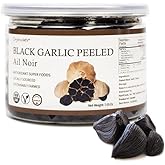 Orgnisulmte Canada Peeled Black Garlic Fermented for 90 Days Peeled Multiple Clove Super Foods, Ready to Eat 200g