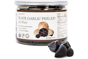 Orgnisulmte Canada Peeled Black Garlic Fermented for 90 Days Peeled Multiple Clove Super Foods, Ready to Eat 200g