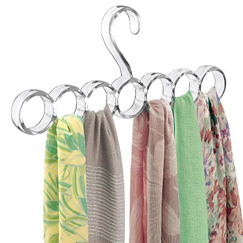 mDesign Plastic Closet Rod Hanging Storage Organizer Rack Scarf