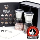 Salt and Pepper Grinder Set - Adjustable Pepper Grinder, Spice Grinder, Salt Grinder â€“ Ceramic Salt and Pepper Shakers â€“ Great Gift for the Foodie, Home Cook, or Pro Chef by YOT Chef