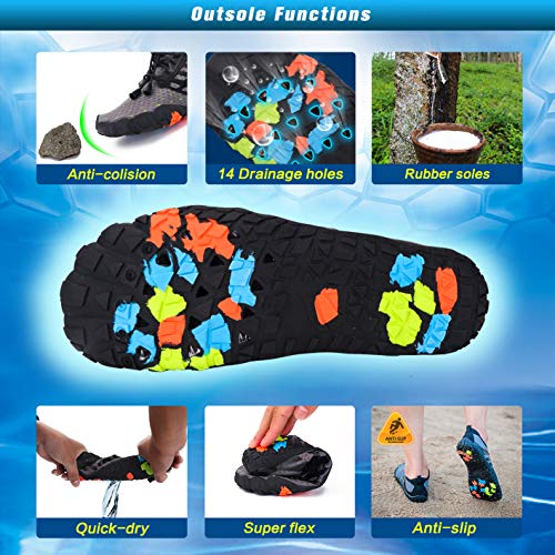 Ansbowey Mens Womens Water Shoes Quick-Dry Barefoot Aqua Shoes for Beach Swim Surfing Diving Walking Fitness Driving Yoga Outdoor Aerobics Sports Grey 4.5 M US Women/3.5 M US Men