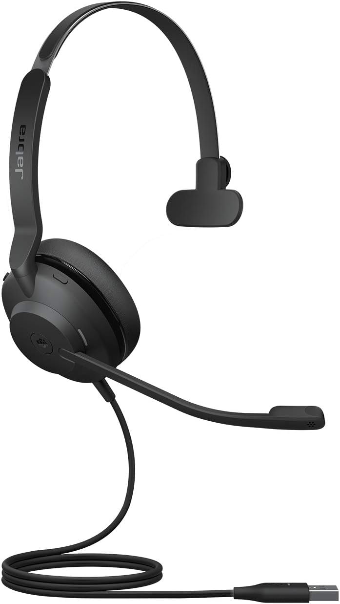 Jabra Evolve2 30 Headset - Mono headset with noise cancelling - UC Certified - with 2-microphone call technology - USB-A cable - Black
