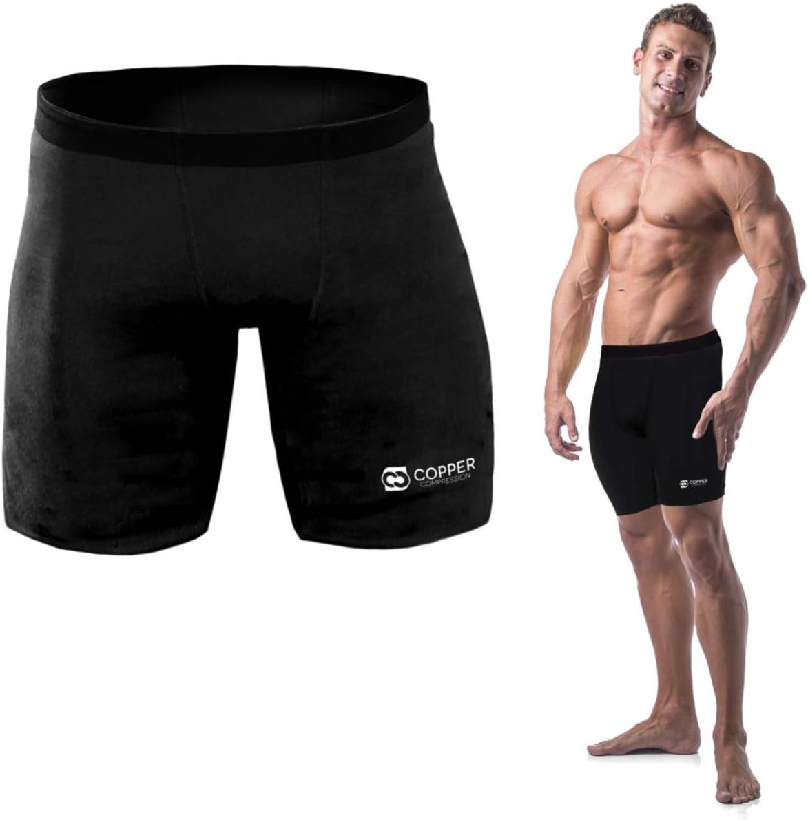 Copper Compression Recovery Shorts for Men Highest Copper Content