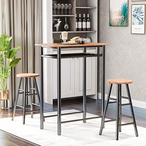Bartisch-Set 3,Stehtisch mit 2 Barhockern,für 1 Bis 2 Personen, MDF Küchentisch und Küchenstuhl, für Bar Küche… – Bild 8