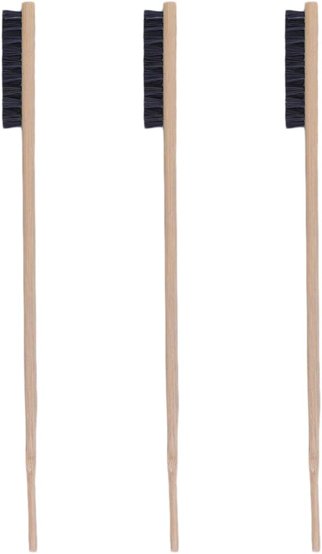 POPETPOP Cleaning Tools Wooden Hair Brush 3Pack -Wooden Long Handle Parakeet Cage Cleaner Bird Cleaning Supplies Random Color Toothbrush Cleaner