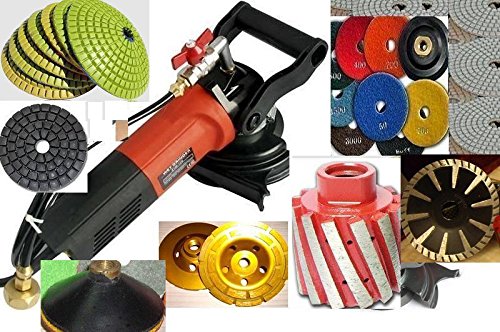 Sinkwork Kit for Cut Polish Granite Undermount Sink Convex Polishing Pad, Zero Tolerance Drum, Turbo Convex Blade, Glaze Buff, Grinding Cup Wheel, wet polisher concrete marble travertine