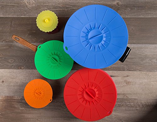 Kitchen Winners  Set of 5 Silicone Microwave Plate Covers Bowl Lids, Various Sizes, Multi Color. - Thumbnail 3
