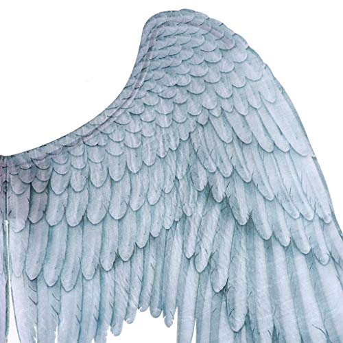 Beyonds Halloween Cosplay 3D Angel & Fallen Angel Wings Halloween Theme Party Cosplay Costume Accessories for Adults Men Women Children (Blue White)