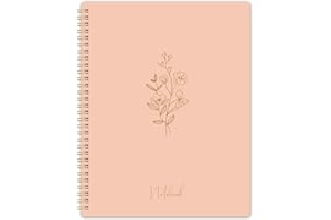 Amoroud Spiral Notebook - Notebook, College Ruled Notebook, Notebook Journal, 8.5'' x 11'', 55 Sheets/110 Pages, Journal for Women, Journal with Spiral Bound, Pocket, Notebook for Office/School/Home