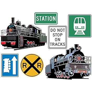 Amazon.com: Street & Traffic Sign Wall Decals - Rail Road Crossing ...