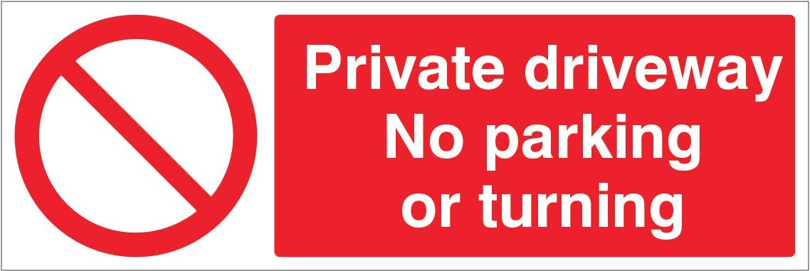 Private driveway No parking or turning Rigid PVC Safety Sign, NA