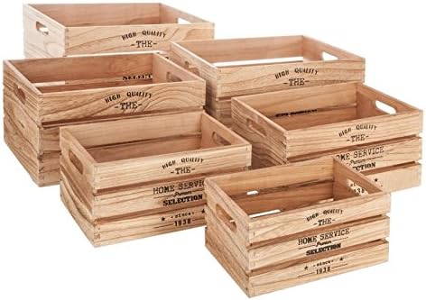 Paris Prix – Lote de 6 palé de almacenaje White Factory 40 cm Natural: Amazon.es: Hogar