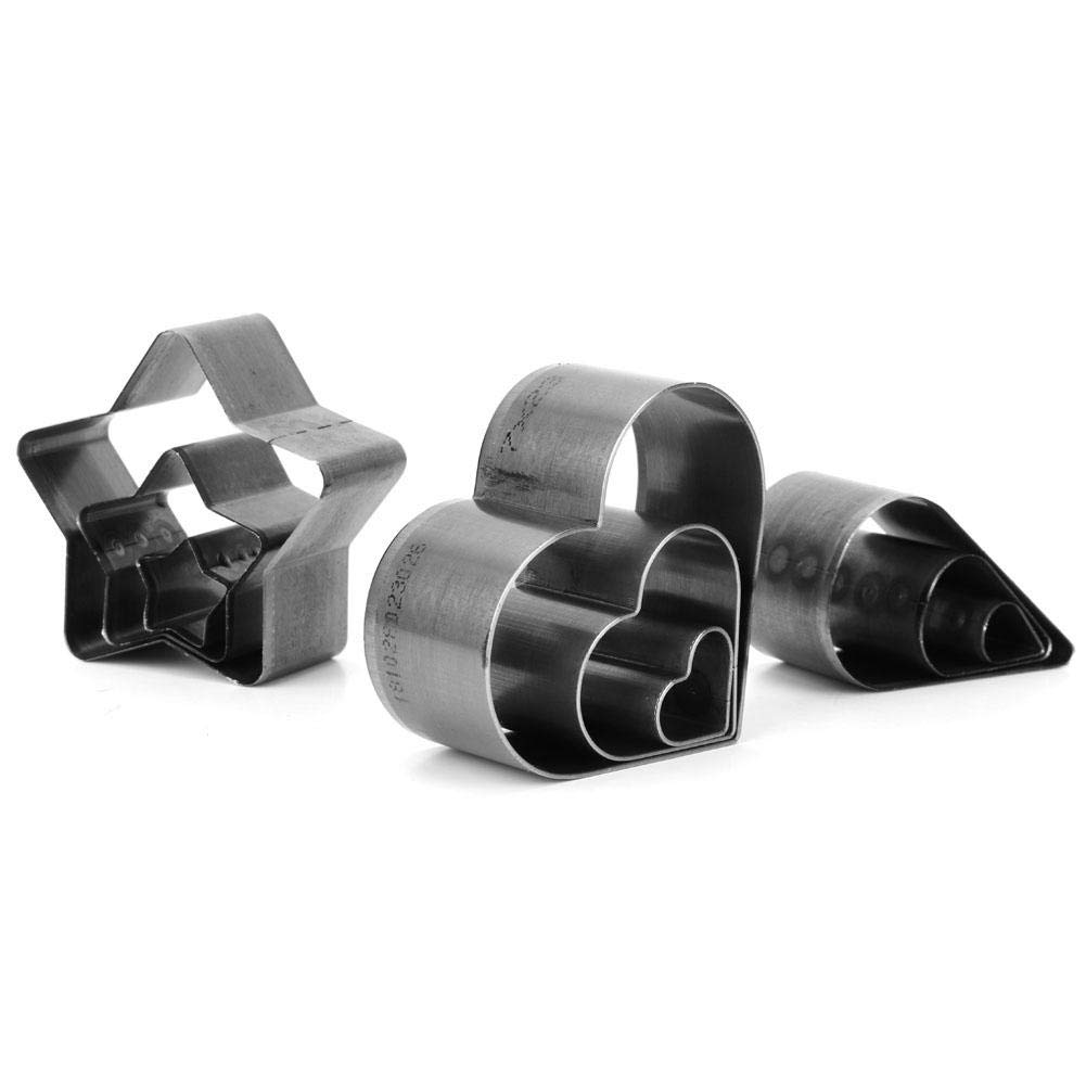 Leather Cutting Mold Die, Heart/Water Drop/Pentagram Leather Punching Mold for Leather DIY Making, Pack of 9