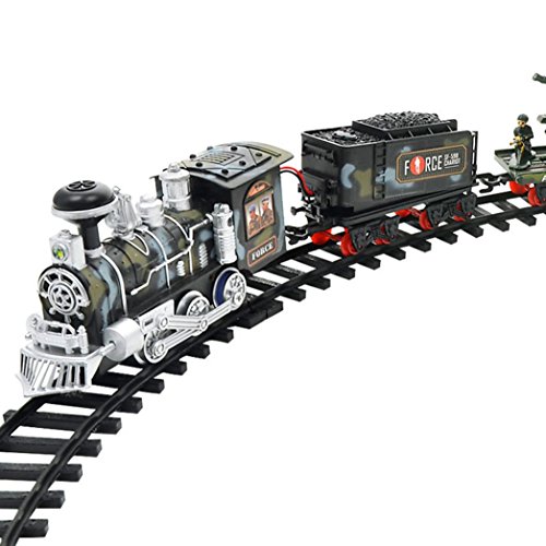 Leegor Electric Steam Smoke RC Train Set Model Toy Gift Remote Control Conveyance Track Car Kids Christmas Gift Birthday Present (C) - Thumbnail 4