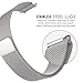amBand Fully Magnetic Closure Clasp Mesh Loop Milanese Stainless Steel Metal Replacement Band Bracelet Strap for Men's Women's Watch ,Silver 22mm