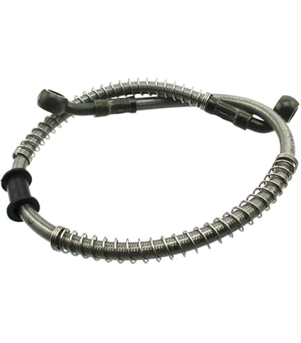 Manguera De Freno Hidráulica Para Moto 80 Cm | Acero Inoxidable Negro, Ángulo 28°, Rosca M10x1.25 | Universal Para Motocross, ATV