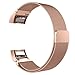 Glink Replacement Bands for Fitbit Charge 2, Stainless Steel Milanese Metal Wristband (5.5