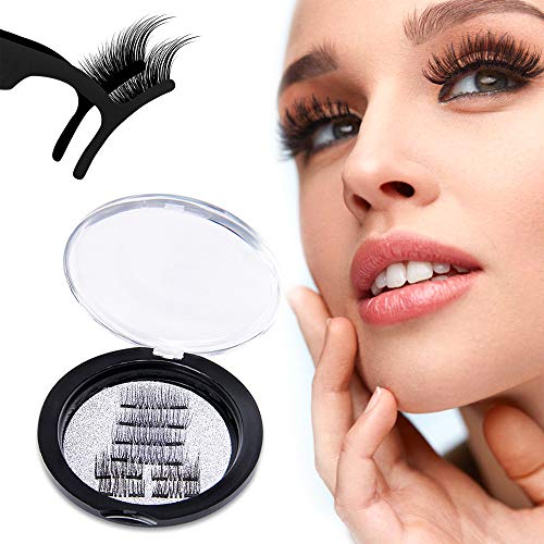Magnetic Eyelashes 3D False Eyelashes Handmade Silk Lashes Ultra Thin Reusable Soft and Comfortable with Free Eyelash Tweezers 8 Pcs - Thumbnail 6