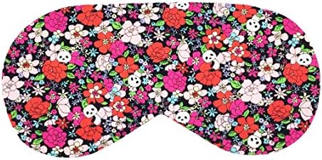 Sleeping Sheep Cute Sleep Mask (Panda with Flowers) Lightweight &amp; Comfortable Soft and Smooth Eyeshade Eye Cover Sleep Mask for Travel, Nap, Shift Works
