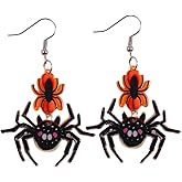 Funny Resin Ghost Pumpkin Spider Bat Drop Dangle Earrings All Saints' Day Spooky Pumpkin Earrings Halloween Party Jewelry