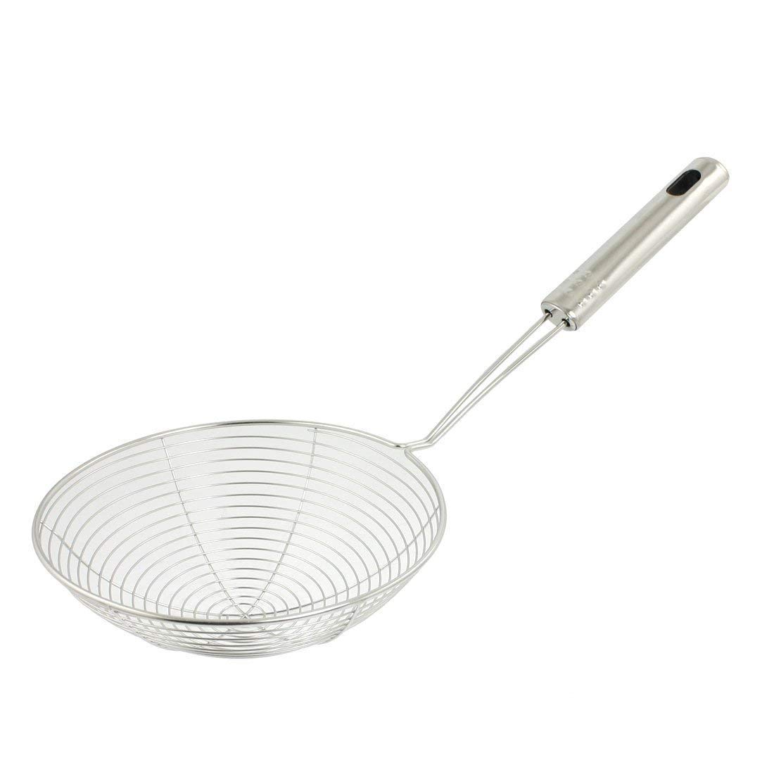 AKORD 8.1" Long Handle 13.2cm Dia Mesh Net Strainer Ladle Strimmer, Stainless Steel, Silver, 33 x 13.2 x 13.2 cm