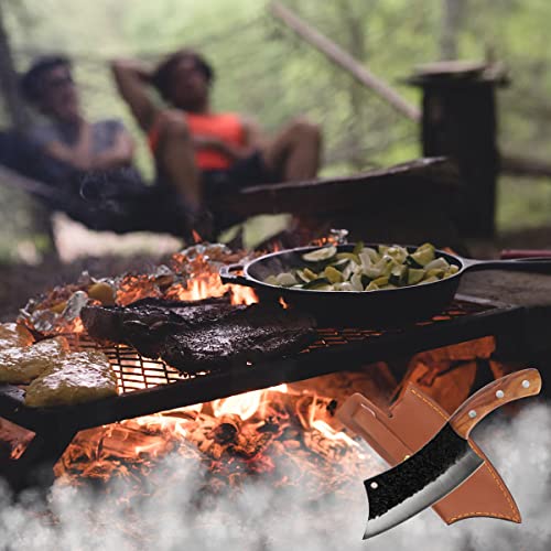 Cuchillo Vikingo martillado ,Cuchillo Carnicero Forjado A Mano Con Vaina ,Cuchillos Chef De Cocina,Acero De Alto Carbono,Aplicar Para El Hogar,Camping,Barbacoa,Restaurante, Corte De Carne.