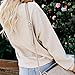 TOOPOOT Women Tops,Casual Long Sleeve O-Neck Solid Pullover Sweatshirt Fuzzy Fleece Tops Beigethumb 2