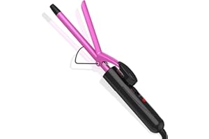 DAN Technology 1/2 Inch Curling Iron 13mm Small Ceramic Curling Wand with Adjustable Temperature Dual Voltage for Tight Curls Short Hair and Ringlets
