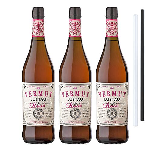 Lustau Vermut Rose - 3erSet inkl. 2 Glastrinkhalme