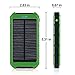 Solar Charger, 10000mAh Portable Power Bank Dual USB Battery Charger External Backup Battery Pack for Cell Phones Camera GPS Tablets and more (Army-green)