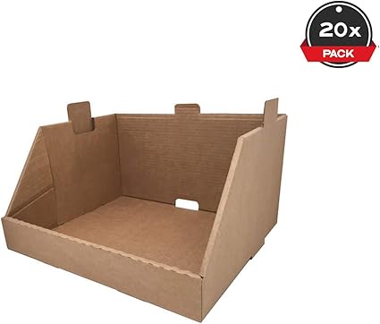 Cajeando | Pack de 20 Cajas de Cartón Expositor Apilable | Tamaño 43,7 x 38,