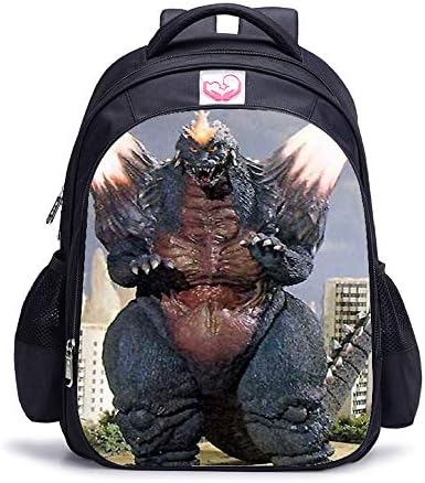 Godzilla Dinosaur School Backpack Canvas Rucksack Large Capacity Satchel Casual Travel Daypack for Kids Girls Boys Children Students
