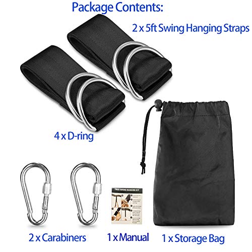 Tree Swing Hanging Kit, Tree Swing Straps, DIORES Hammock Straps With Loops Set Of 2 Holds 2100
