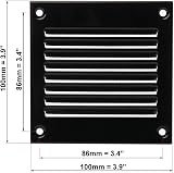 EUROPLAST 100x100mm Black Metal Air Vent Grille Cover with Insect Mesh view 2