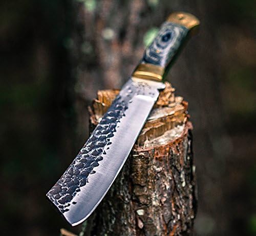 15" FULL Tang Cleaver Style Mountain Man BOWIE Knife WITH Leather Sheath