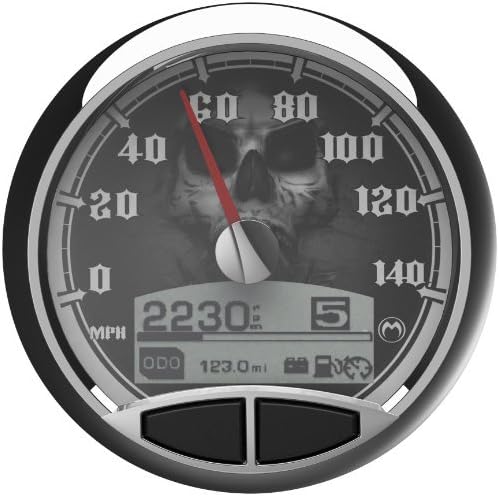 Medallion Premium (5 in.) Console Skulls Gauges for 1999-03 FLST, FLHR with Ele - One Size