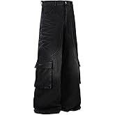 thesupermade Streetwear Cargo Jeans Denim Baggy Washed Wide Leg Street Y2k Pockets Pants