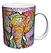 Dean Russo Elephant Modern Animal Art Porcelain Gift Coffee (Tea, Cocoa) Mug, 11 Ounce