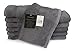 SALBAKOS 100% Turkish Cotton Washcloth Set of 12 13x13 inch | Heirloom Quality | Hotel & Spa Collection | Ultra Soft, Super Absorbent, Washcloth Towels | Made in Turkey (Gray, 12 Washcloths)