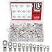 Hilitchi 105 Pcs UL Listed 12 Sizes Wire Lugs Battery Cable Ends Eyelets Ring Terminal Connectors SC Terminals (AWG1, AWG2, AWG4, AWG6, AWG8)